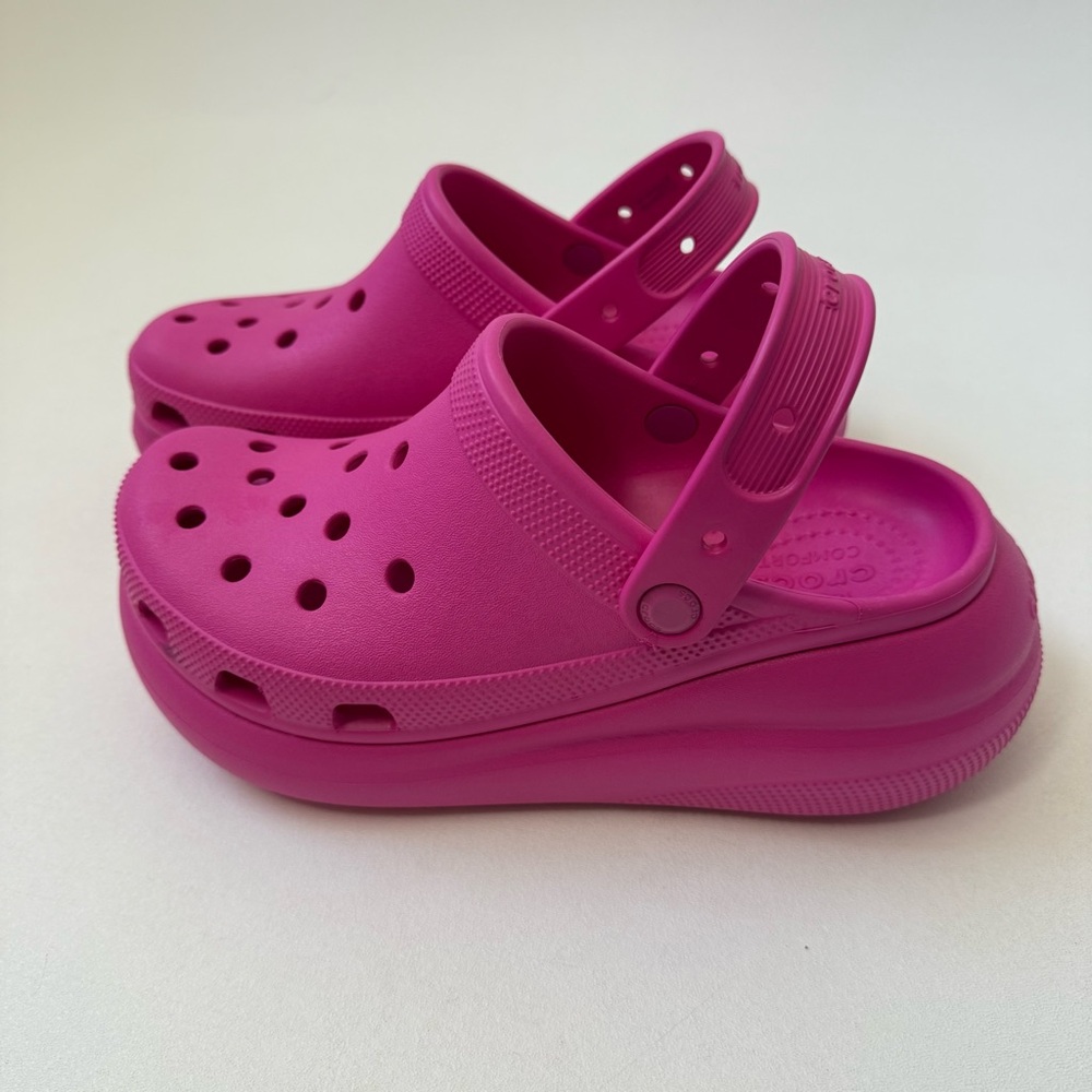 Crocs Pink Platform Crush Clogs Womens Size 9